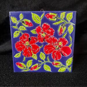 Vintage Handmade Rodos Ceramic Tile